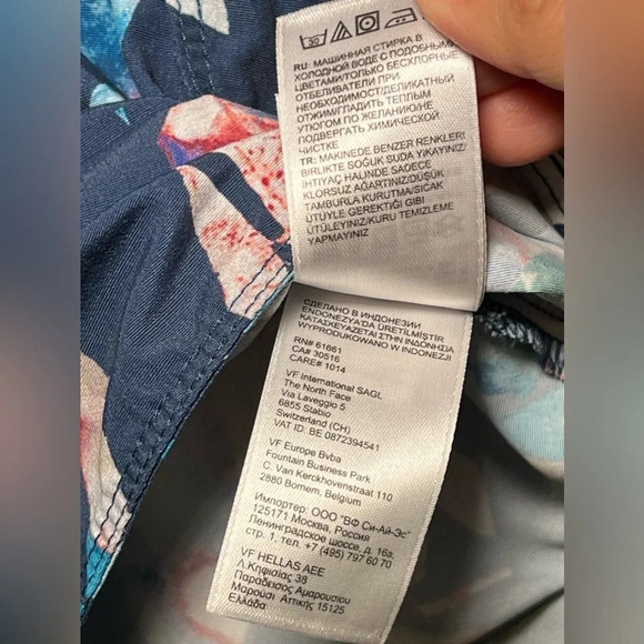 🌻 The North Face Class V Shorts in Blue Wing Teal Leaf Print Women’s size Large - Picture 5 of 9